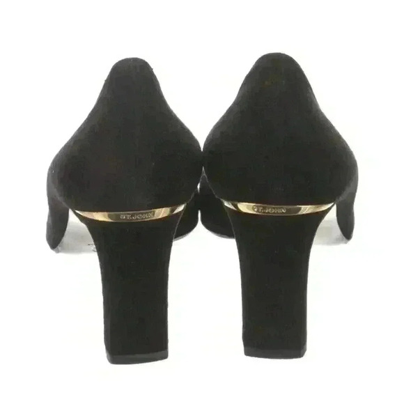 ST. JOHN Chiara Black Suede Mary Jane Square Toe Pumps US 8.5 AA Old Money - Picture 5 of 8
